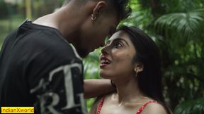 18yrs Indian unmarried couple find a room in Jungle! Hindi Sex