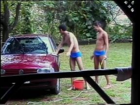 Horny guy takes cumshot and sucks dick before getting his asshole plowed