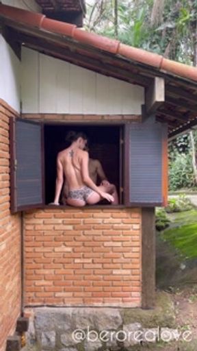 Real couple real love surrounded by forest, nature sounds