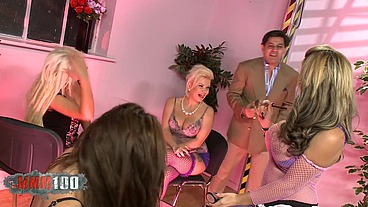 5 big tit sluts for one cock
