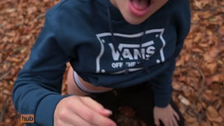Quickie risky blowjob in National Park - Mini Diva