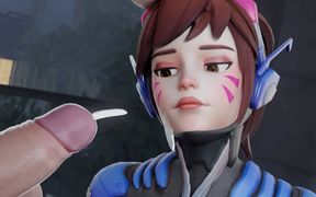 Sexy D.va Asks to Use Condom for Big Dick &amp; Intense Wild Cowgirl Hard Fuck - 3D Overwatch Animation