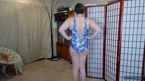 Teasing You In Blue Swimsuit &amp; Flashing