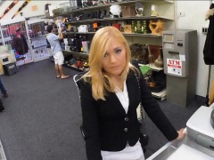 Sultry milf having sex with pawnkeeper in the backroom