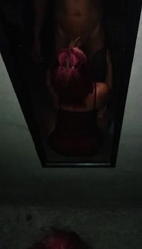 My dad's girlfriend gave me a nice dress and a nice blowjob.