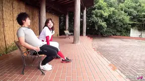 Japanese teen seduces classmate for risky creampie fuck