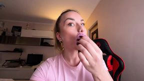 Dirty Italian Housewife Licks Husband's Hard Rod
