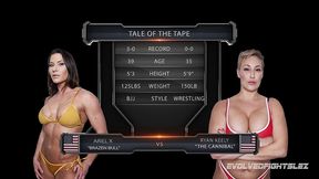 ryan keely vs ariel x female wrestling