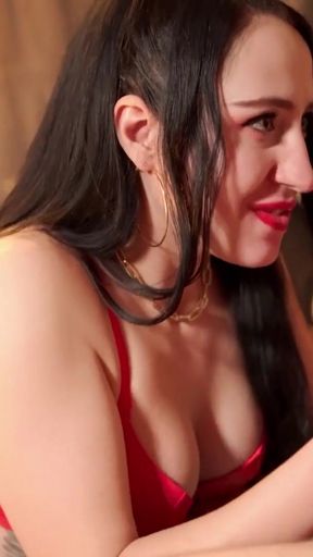 Spectacular moment from &quot;Long-haired stunner Black Lynn swallows hard cock for loads of cum on her face&quot;