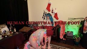 Encouraged Human Christmas Tree Foot Worship
