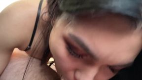Cute Babe Sucking In Lingeire