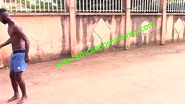 the football party in Cameroon, a football player publicly fucks a spectator because of his beautiful games, beautiful body and fat. A hot anal fuck without a condom