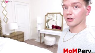Stepson Joshua Lewis plays huge tits in a rough pounding session with stepmom Danae M
