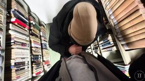 Student's Tongue Blows Huge Load in Library Sucking