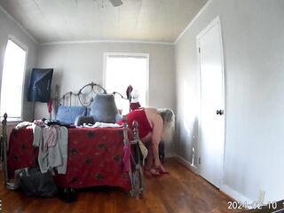 Camera - Mom Comes Home From Shopping, Tries On Recent Garments And Masturbates!