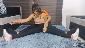 Cute Stepmother doing yoga is helped by crafty stepson who finally fucks her in the ass