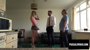 Blonde babe Jentina takes big cock in cowgirl and doggystyle