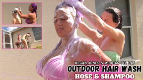 Outside Hair Washing With Megan Jones & Morgan Del Ray 1080 HD