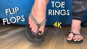 Flip Flops shoeplay Sexy Toe Rings and Anklet in 4K