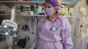 10 min BG 3rd person POV Watch Nurse Luna up close give her patient a hand job milking for a sperm sample! Wearing my 5 5 Biogel Surgical Latex Gloves, reusable surgical gown. Watch me drain my patient balls