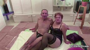 German Granny and Grandpa in Real Porn Casting for Cash