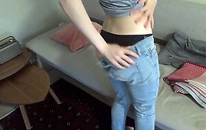 Big-Ass Babe Strips and Masturbates on Webcam Solo