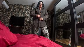 deep-throat,riding a fat cock and cum play with a down-jacket 266