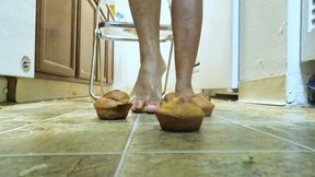 Foot worship - Goddess MXDominion makes Bread Rolls for Foot slaves to eat off Floor, stomping, foot fetish, foot slave training  4k