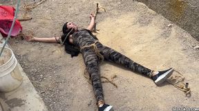 Latina Military Domination: Barby Gagged and Staked! (mp4)