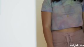 Charismatic brunette, Amorina is getting banged during a porn video casting and enjoying it a lot