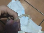 Pee diaper and cumshot