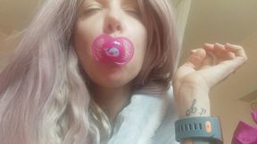 s is tired of sucking only the pacifier