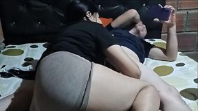 Cute college girl with a very nice pussy gets very horny in her stepdad's room (REAL HOMEMADE)