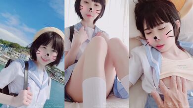 [intro] Personal shooting of uniformed girls who had come for seaside learning.