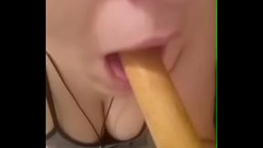 SLUTTY TEEN PLAYS WITH PLUNGER AGAIN