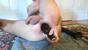 Hairy Hole Gaping Huge and Ruined Cum Milking From Extreme Bottle and Dildo Fuck