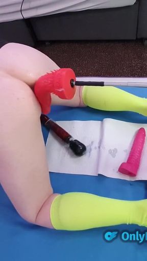 Stunning moment from &quot;Big dildo bum fun on the fucking machine with Essex Girl Lisa&quot;