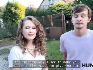 HUNT4K. Una Fairy is banging and showing her cunt in front of her Boyfriend