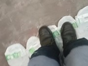 A Massive 7 Bottle Trample & Crush(part 2) Flattened by my 89kg size 11 boots