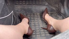 new brown high heels