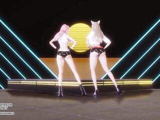 [MMD] BEAUTY CRUSH - Oppa, Do u Trust Me Hot Kpop Dance Ahri Seraphine 4K Leauge Of Legends Anime