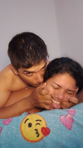 Beautiful girlfriend sucking rich