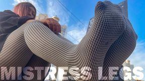 Goddess In Grey Opaque Pantyhose Foot Tease On The Walks (MP4 HD)