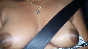 Hot Teen 18+ Flashing Her Pussy And Boobs In The Car On A Public Highway - No Panties