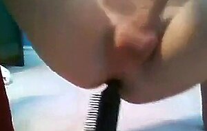 Sweet Sub Twink Rides Hairbrush to Cumshot