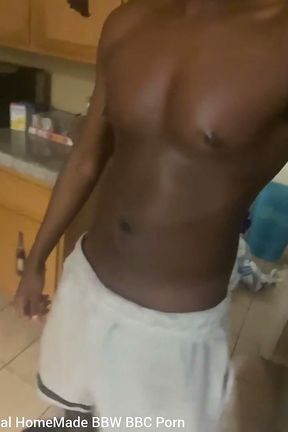 Risky Wanking in the Kitchen in a Shared House