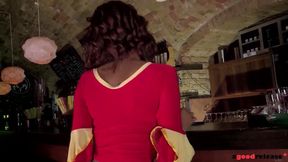 Ebony teen Katia Dé Lys gets her DP Salsa going with three fat cocks inside