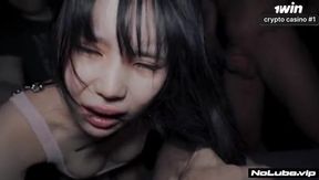 Caught in the Moment: Japanese Cutie Surprised During Intense Threesome Adventure