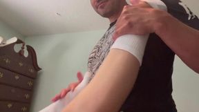 Older man licks young guys before they kiss each other's toes