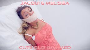 Jacqui & Melissa - Cute Sub Dommed H265 MP4 4K ( Tape Gagged , Wrap Gagged , Tape Bondage , Hogtie , Domme Sub )